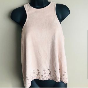 Paper Crane High Neck Suede Tank